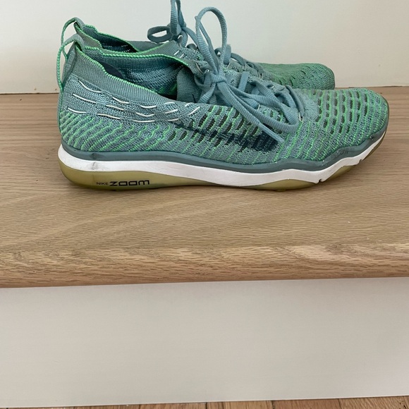 Nike Blue & Green Athletic Gum Training Shoes with Knit Mesh Upper - Picture 1 of 4